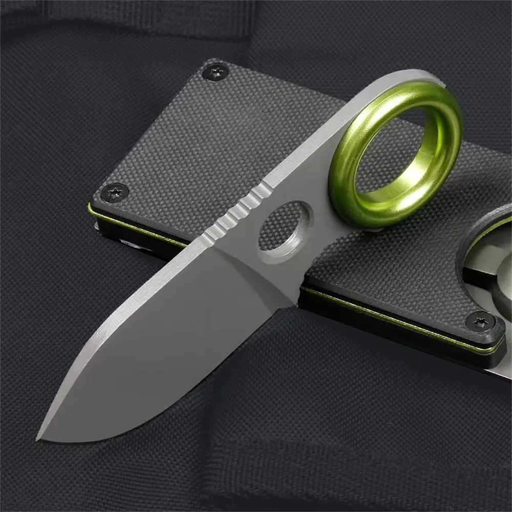 Edc Pocket Carry Fixed Blade - ミニリング固定刃ナイフ ステンレス鋼ポケットナイフ 屋外や日常持ち運び用の携帯ツール EDCナイフ