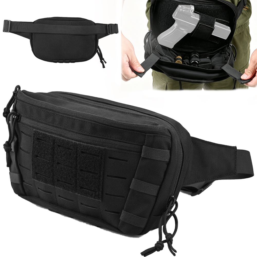 Edc Concealed Carry Holster - 戦術ピストルウエストバッグ CCW ファニーパック隠しキャリーガンホルスター胸クロスボディハンドガンバッグ EDC ツールポーチ狩猟