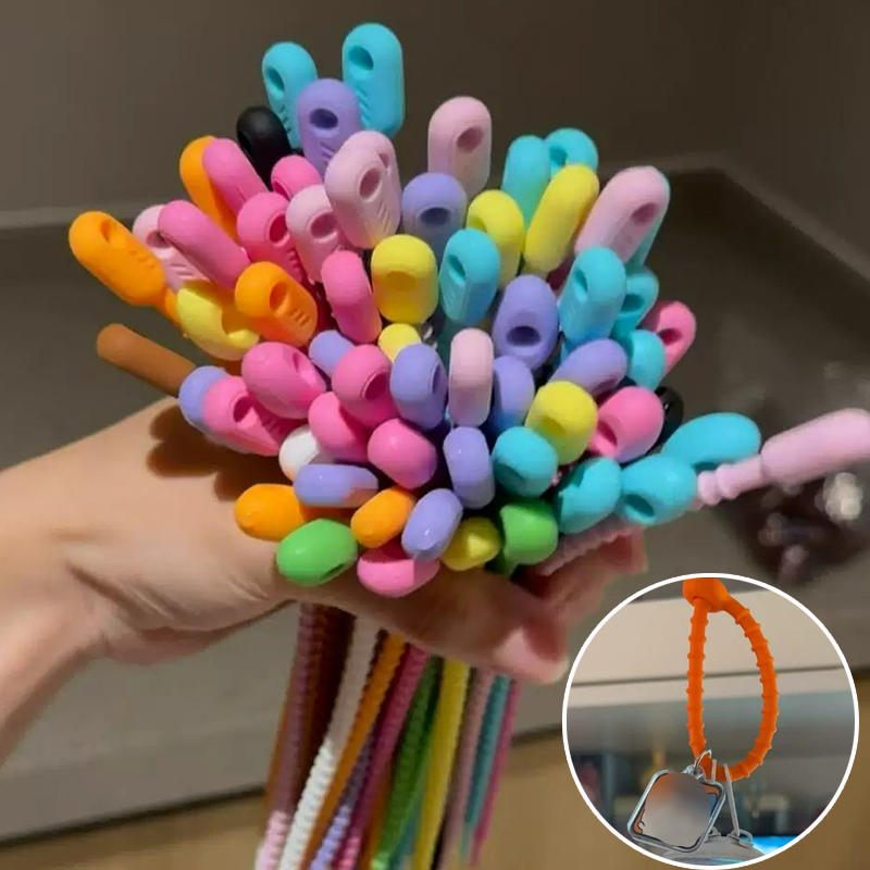 Gear Tie Reusable - 200 ピース/ロットシリコン再利用可能なバッグタイキーホルダーツイストワイヤー固定ケーブルジップタイヘッドセットデータラインワイヤーユニバーサルタイリング