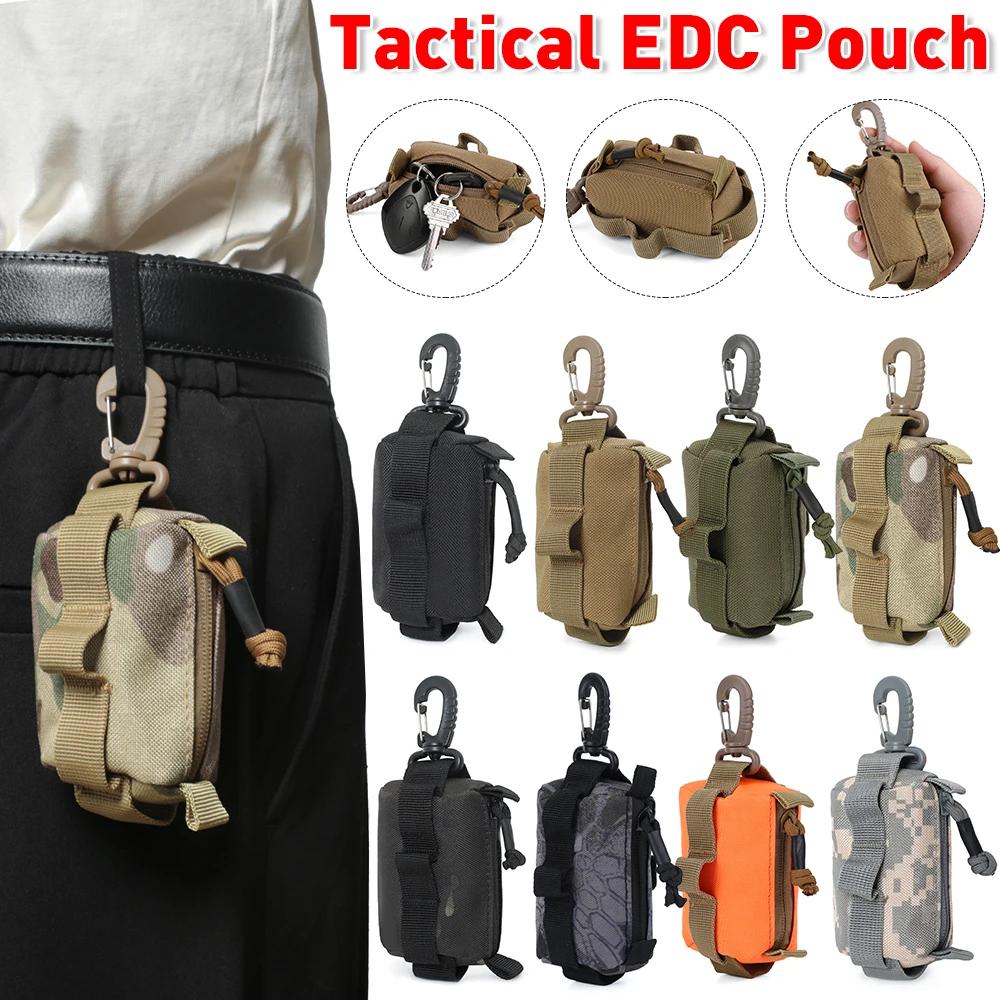 Edc Carry Card - 戦術的なポケット,ジッパー付きポケット,鍵,コイン,財布,ミリタリー,小さなバッグ,男性と女性のためのオーガナイザー,アウトドアハイキング