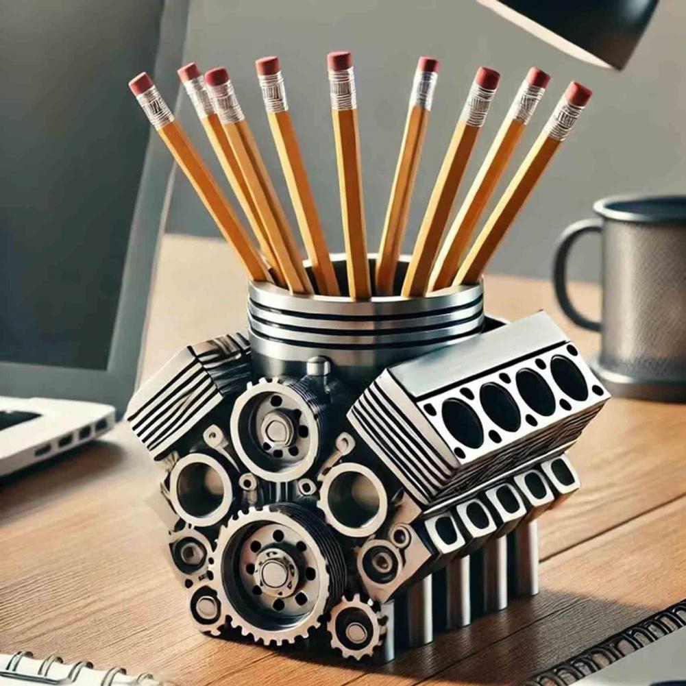 Edc Carry Pen - ペンホルダー 樹脂 V8 車エンジンペンホルダー ユニークな文具オーガナイザー ホームオフィス装飾用