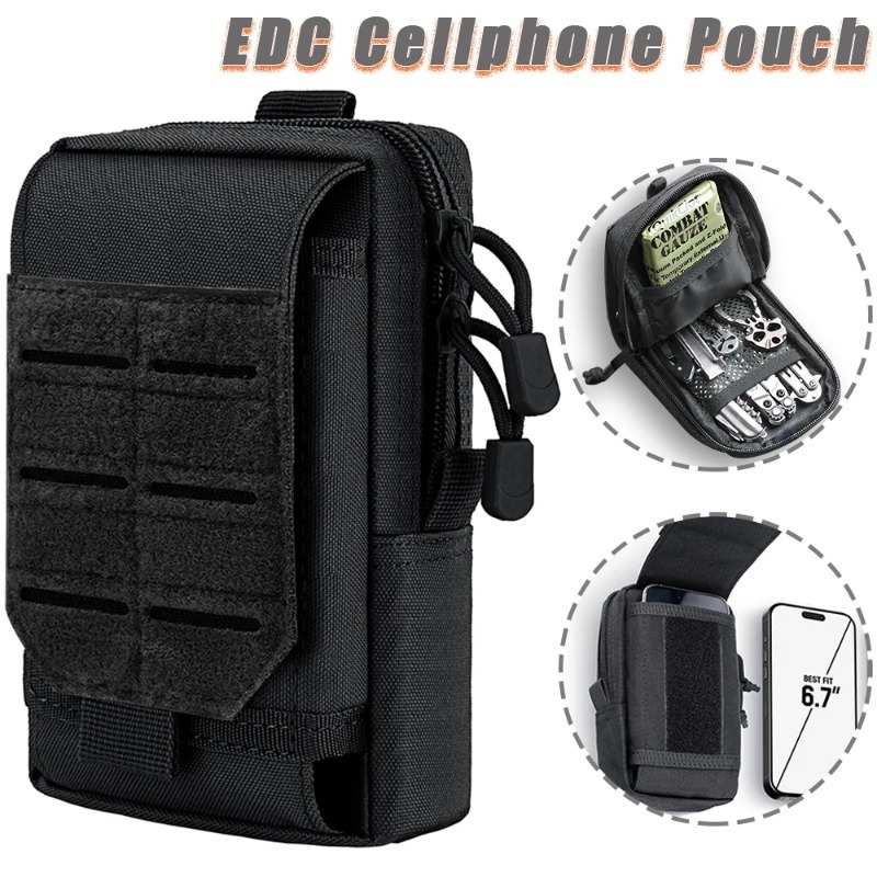 Edc Carry Box - 戦術的なMOLLE EDCユーティリティウエストバッグ＆携帯電話ポーチコンパクトガジェットオーガナイザーベストパック財布スマートフォンホルスター