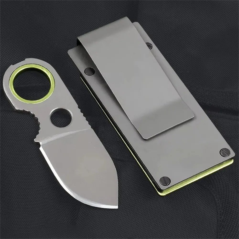 Edc Pocket Carry Fixed Blade - ミニEDCリング固定刃ナイフ ステンレス鋼ポケットナイフ 屋外や日常持ち運びに便利な開梱用携帯ツール