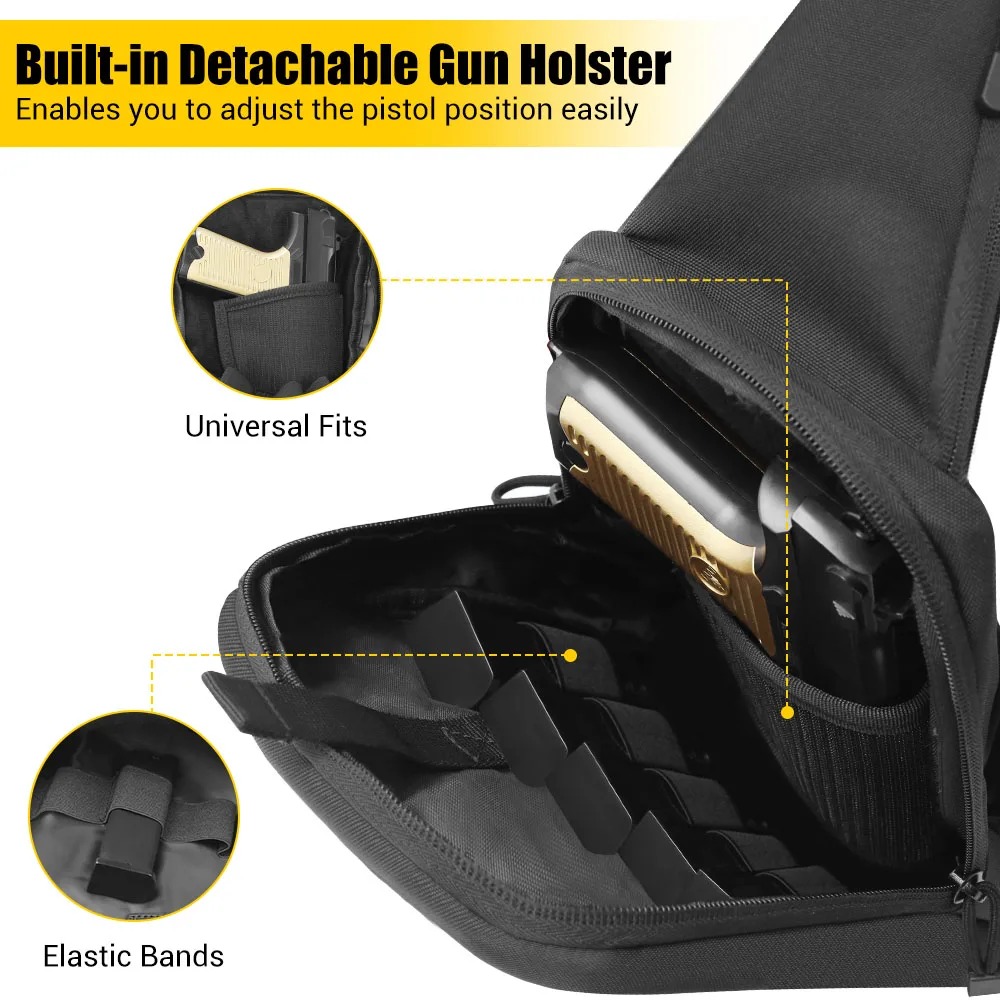 隠し銃持ち用チェストガンバッグ、ピストルガン収納バッグ、タク - Edc Concealed Carry Holster のレビューと価格