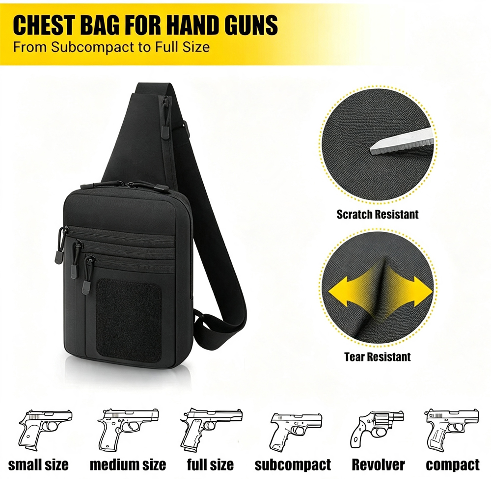 隠し銃持ち用チェストガンバッグ、ピストルガン収納バッグ、タク - Edc Concealed Carry Holster のレビューと価格