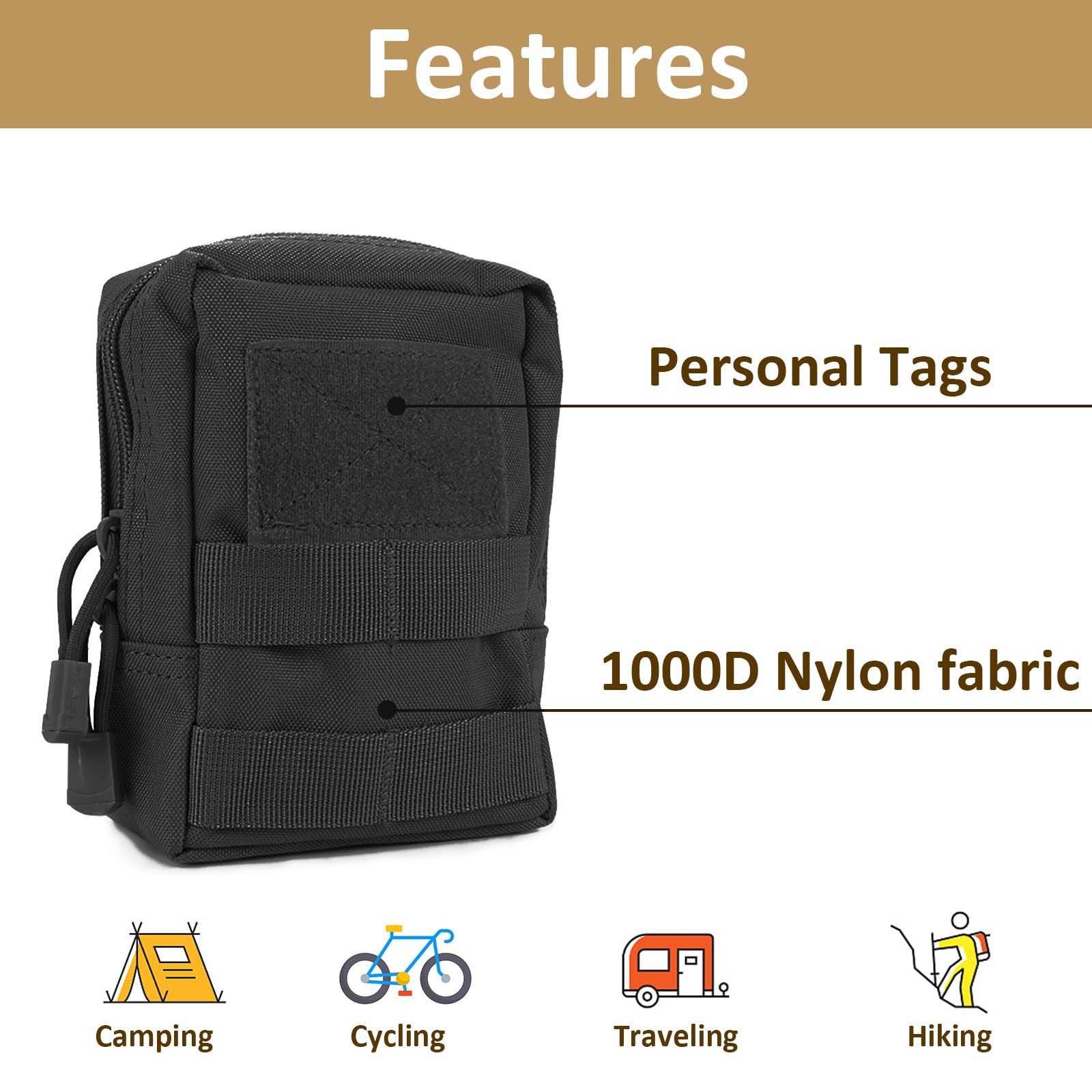 戦術的なモール医療アクセサリーバッグエアソフトコンパクト防水 - Edc Carry Accessories のレビューと価格