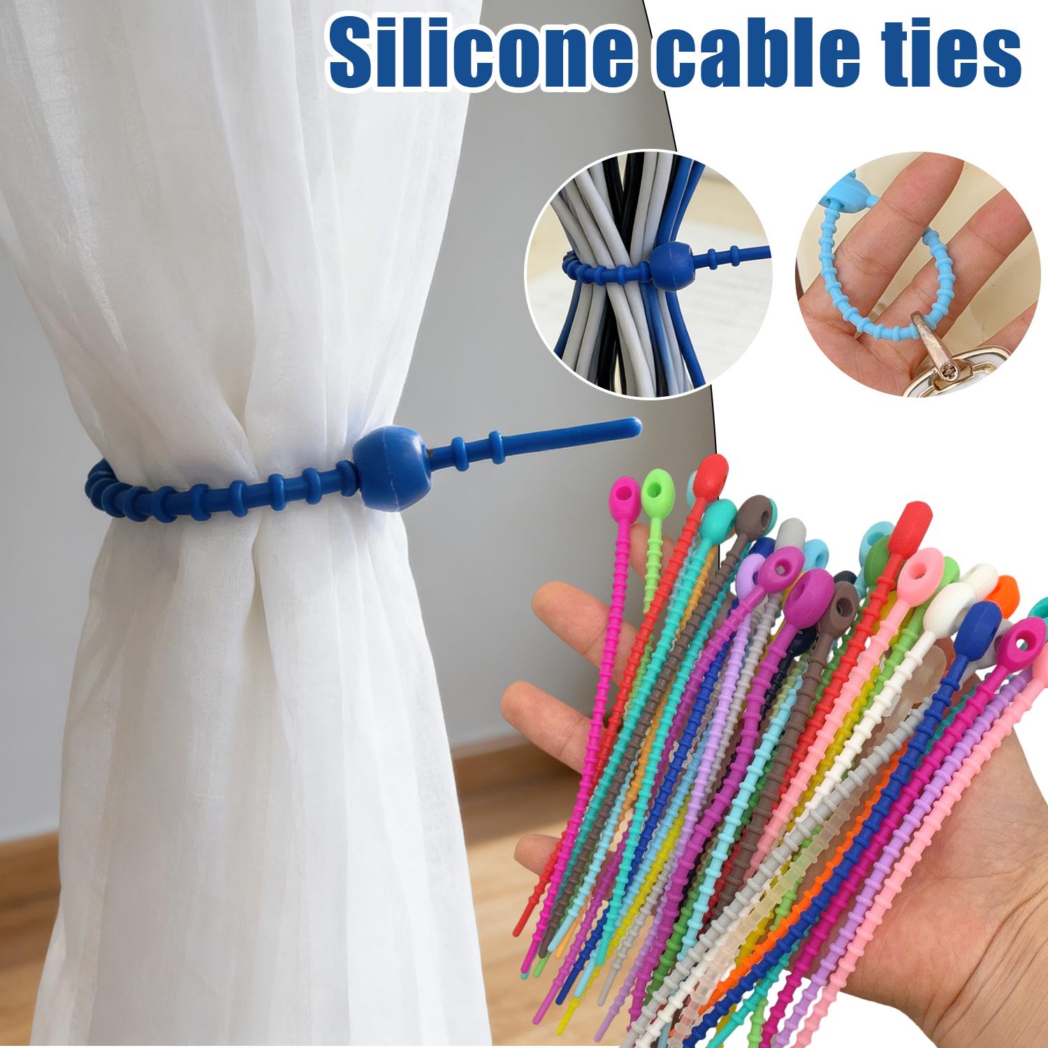 200 ピース/ロットシリコン再利用可能なバッグタイキーホル - Gear Tie Reusable のレビューと価格
