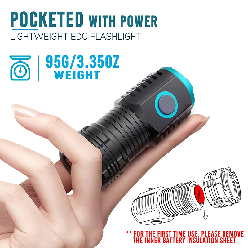 ミニLED懐中電灯,USB充電式,ポータブル,18350充電 - Edc Day Carry のレビューと価格