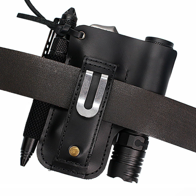 EDCレザー懐中電灯ツールホルスター多機能アウトドアタクティ - Edc Carry Fanny Pack のレビューと価格