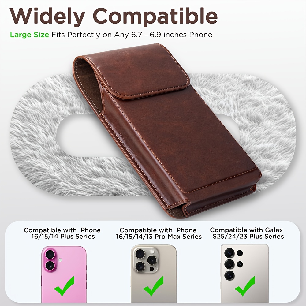 メンズプレミアムフェイクレザー携帯電話ウォレットケース、ベル - Edc Carry Belt Leather のレビューと価格