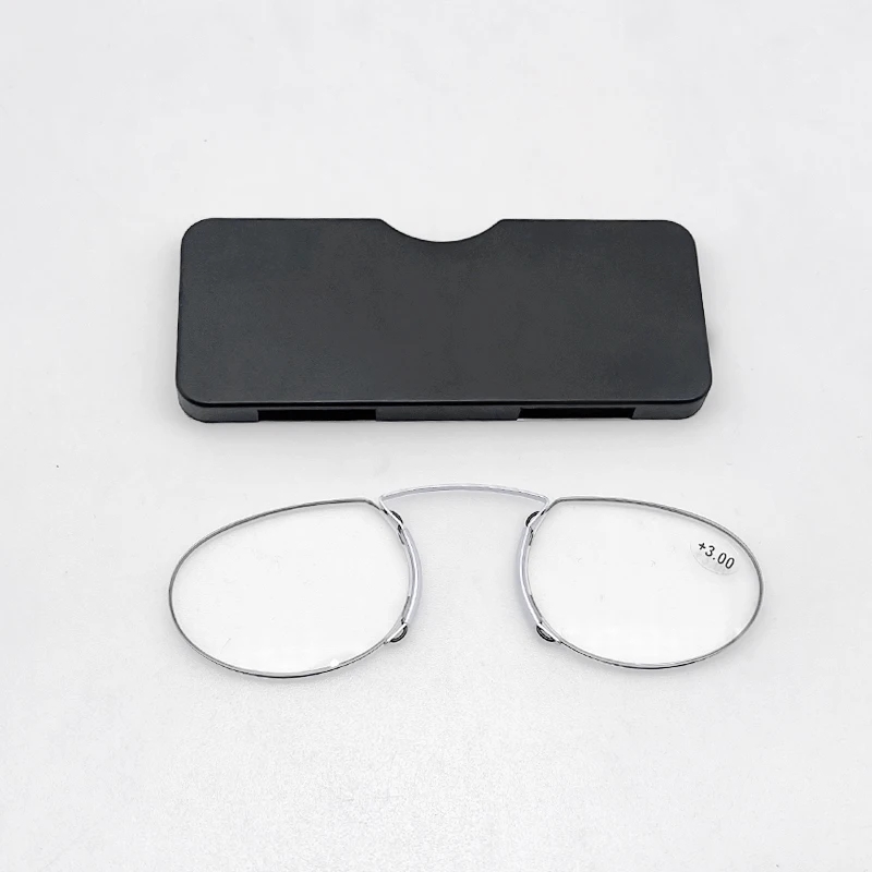 ボックス付きクリップノーズラウンド光学メガネ、ミニ読書用メガ - Wallet Slim Titanium のレビューと価格