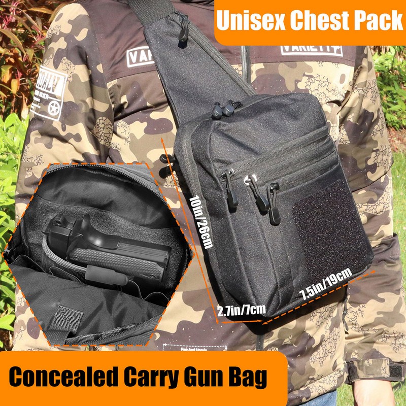 新しい戦術的なチェストバッグピストルホルスター隠し銃キャリー - Edc Concealed Carry Holster のレビューと価格