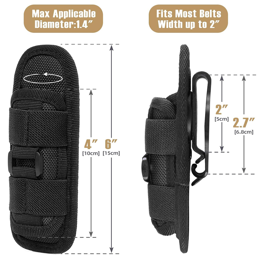 戦術的な懐中電灯ポーチホルスターモールトーチホルダーキャリー - Edc Carry Accessories のレビューと価格