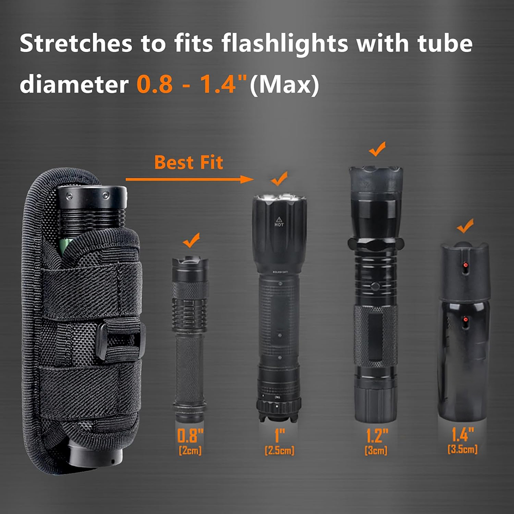 戦術的な懐中電灯ポーチホルスターモールトーチホルダーキャリー - Edc Carry Accessories のレビューと価格