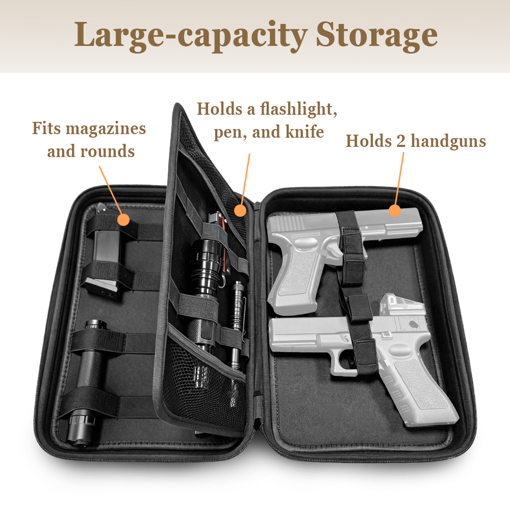 戦術的なピストルガンケースデュアルガン収納バッグ隠しキャリー - Edc Concealed Carry Holster のレビューと価格