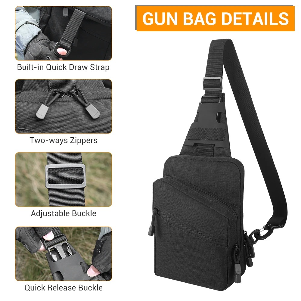 戦術ピストルガンバッグ、隠しキャリーガン収納ポーチ、ガンホル - Edc Concealed Carry Holster のレビューと価格