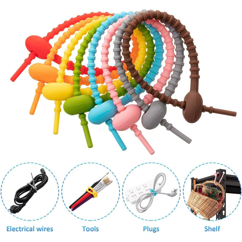 10 ピース/ロットマルチカラーシリコーン再利用可能なバッグ - Gear Tie Reusable のレビューと価格