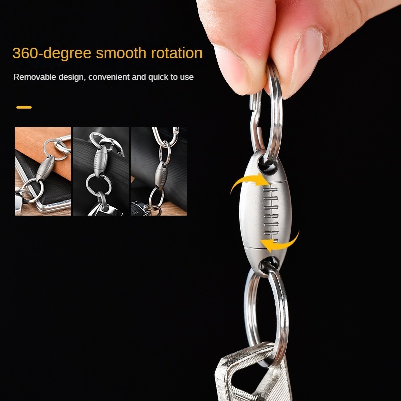 チタン製ラグビー型キーチェーン 高硬度 軽量 ポータブル キ - Edc Carry Accessories のレビューと価格