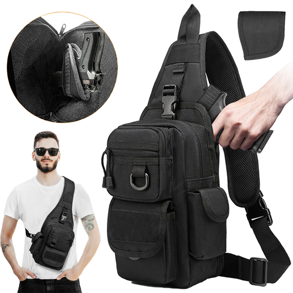 戦術ピストルバッグ隠しキャリーガンバッグクロスボディスリング - Edc Concealed Carry Holster のレビューと価格