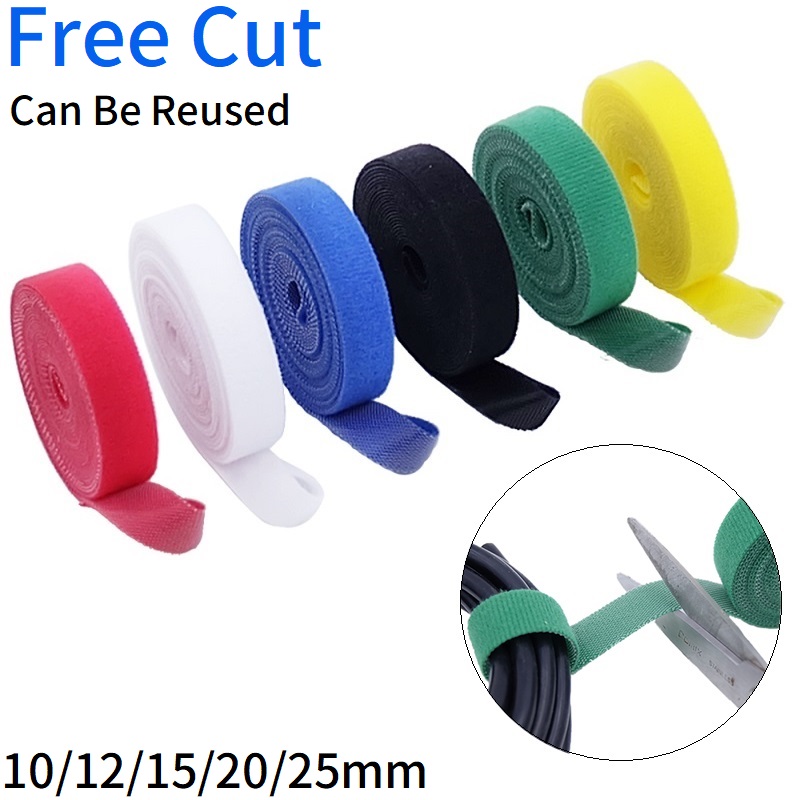 1/5 メートルケーブルタイ再利用可能な粘着フックループバン - Gear Tie Reusable のレビューと価格