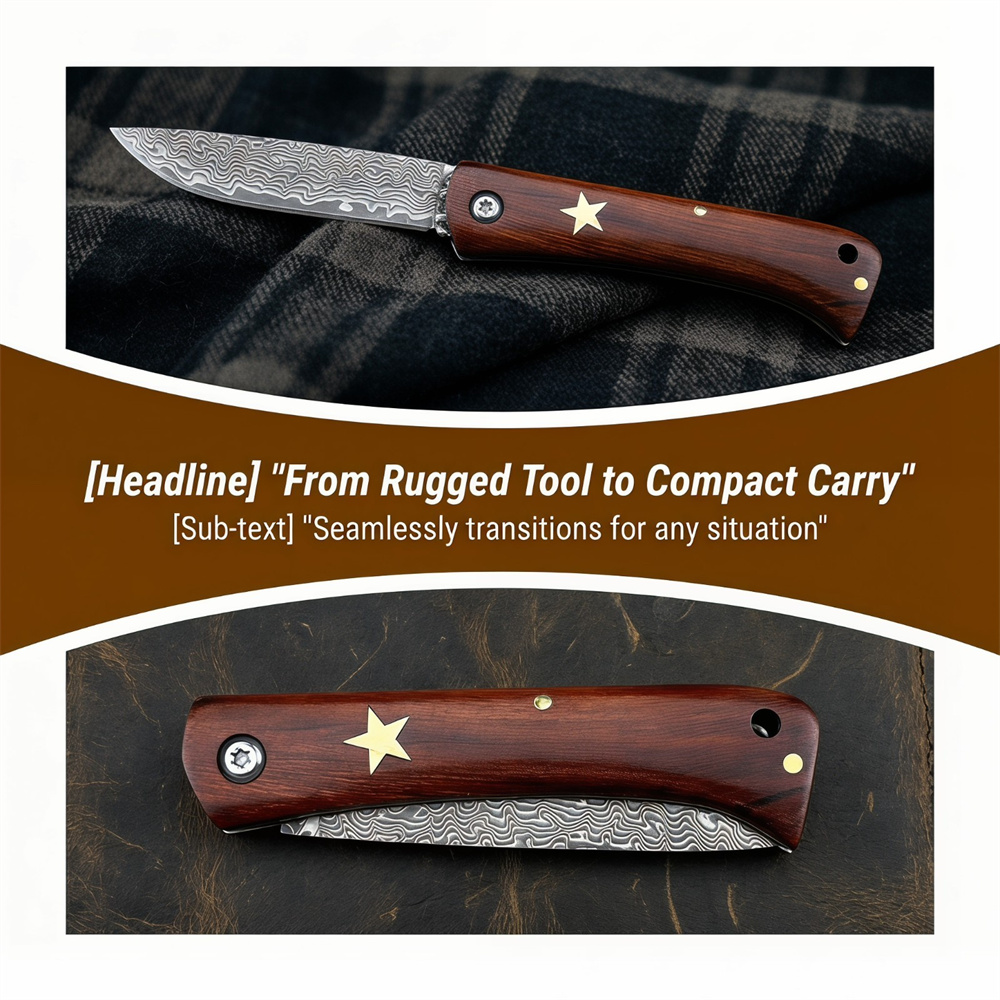 コンパクトアウトドアサバイバルダマスカス折りたたみポケットナ - Edc Pocket Carry Fixed Blade のレビューと価格